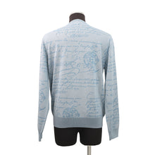 Load image into Gallery viewer, Berluti Scritto crew neck sweater Size L Pearl blueR26KRL198-001 Wool 99% Nylon1%
