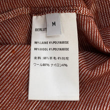 Load image into Gallery viewer, Berluti Light Scritto Pattern Long Sleeve Crew Neck Sweater Size M Chestnut Brown Wool 96% Nylon4%
