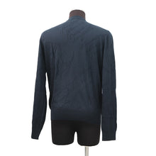 Load image into Gallery viewer, Berluti Scritto Jacquard Cardigan Size M Cold Night BlueR27KCL81 Silk55% Cotton45%
