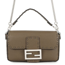 将图像加载到图库查看器中，FENDI Selleria Baguette 2-Way Chain Shoulder Bag Khaki8BS017 Leather Size Mini
