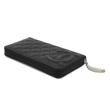 将图像加载到图库查看器中，CHANEL Cambon Line Zip Around Long Wallet BlackA50078 Lambskin/Patent Leather
