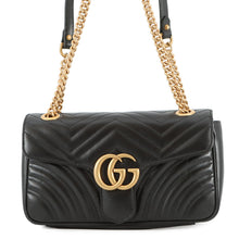 将图像加载到图库查看器中，GUCCI GG Marmont ChainShoulder Bag Black443497 Leather

