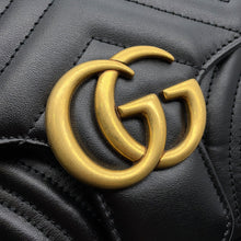 将图像加载到图库查看器中，GUCCI GG Marmont ChainShoulder Bag Black443497 Leather
