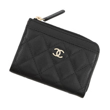 将图像加载到图库查看器中，CHANEL Matelasse Card Case BlackAP4893 Caviar Leather
