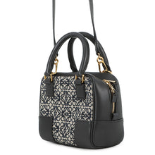 将图像加载到图库查看器中，LOEWE Anagram Amazona Square Black/NavyA039N21X03 Leather Canvas Size 16
