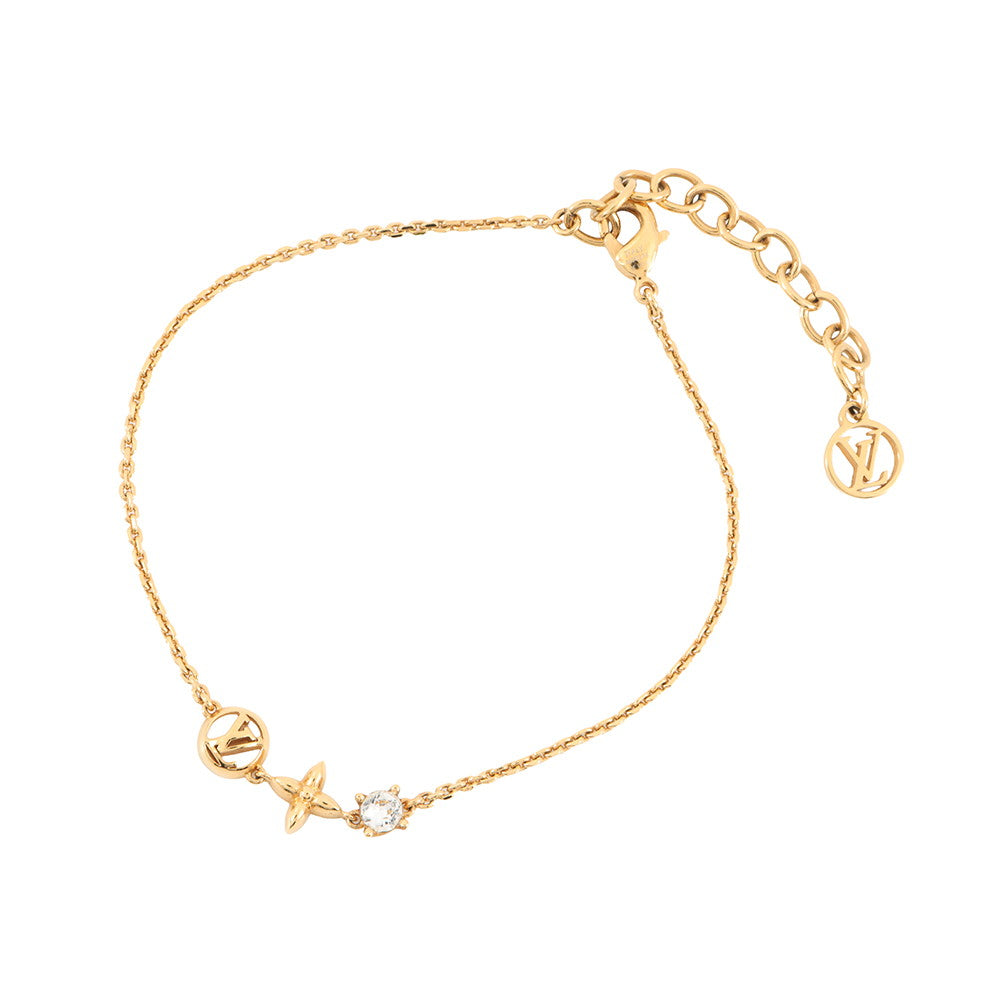 LOUIS VUITTON Bracelet Petit LouieM00374 Gold Plated Rhinestone