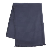 将图像加载到图库查看器中，HERMES H-pattern Stole Navy Cashmere85% Silk15%
