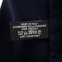 将图像加载到图库查看器中，HERMES H-pattern Stole Navy Cashmere85% Silk15%

