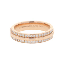 Load image into Gallery viewer, TIFFANY&amp;Co. T Narrow Pave Diamond Ring Size Approximately No. 1060151485 18K Pink Gold
