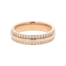 Load image into Gallery viewer, TIFFANY&amp;Co. T Narrow Pave Diamond Ring Size Approximately No. 1060151485 18K Pink Gold
