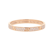 Load image into Gallery viewer, CARTIER Mini love ring pave da earring Size 62/#21 MiniB4218100 18K Pink Gold

