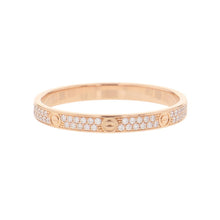 Load image into Gallery viewer, CARTIER Mini love ring pave da earring Size 62/#21 MiniB4218100 18K Pink Gold
