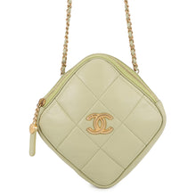 将图像加载到图库查看器中，CHANEL CC Logo Matelasse Chain Shoulder Bag Light GreenAS2201 Lambskin
