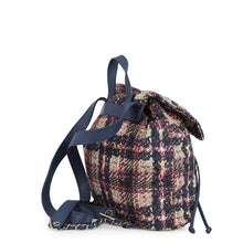 将图像加载到图库查看器中，CHANEL CC Logo Tweed Print Backpack Blue/MulticolorA66445 Nylon Leather
