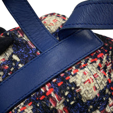 将图像加载到图库查看器中，CHANEL CC Logo Tweed Print Backpack Blue/MulticolorA66445 Nylon Leather
