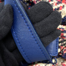 将图像加载到图库查看器中，CHANEL CC Logo Tweed Print Backpack Blue/MulticolorA66445 Nylon Leather
