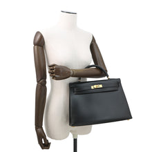 Load image into Gallery viewer, HERMES Kelly Sellier Black Box Calf Leather Size 32
