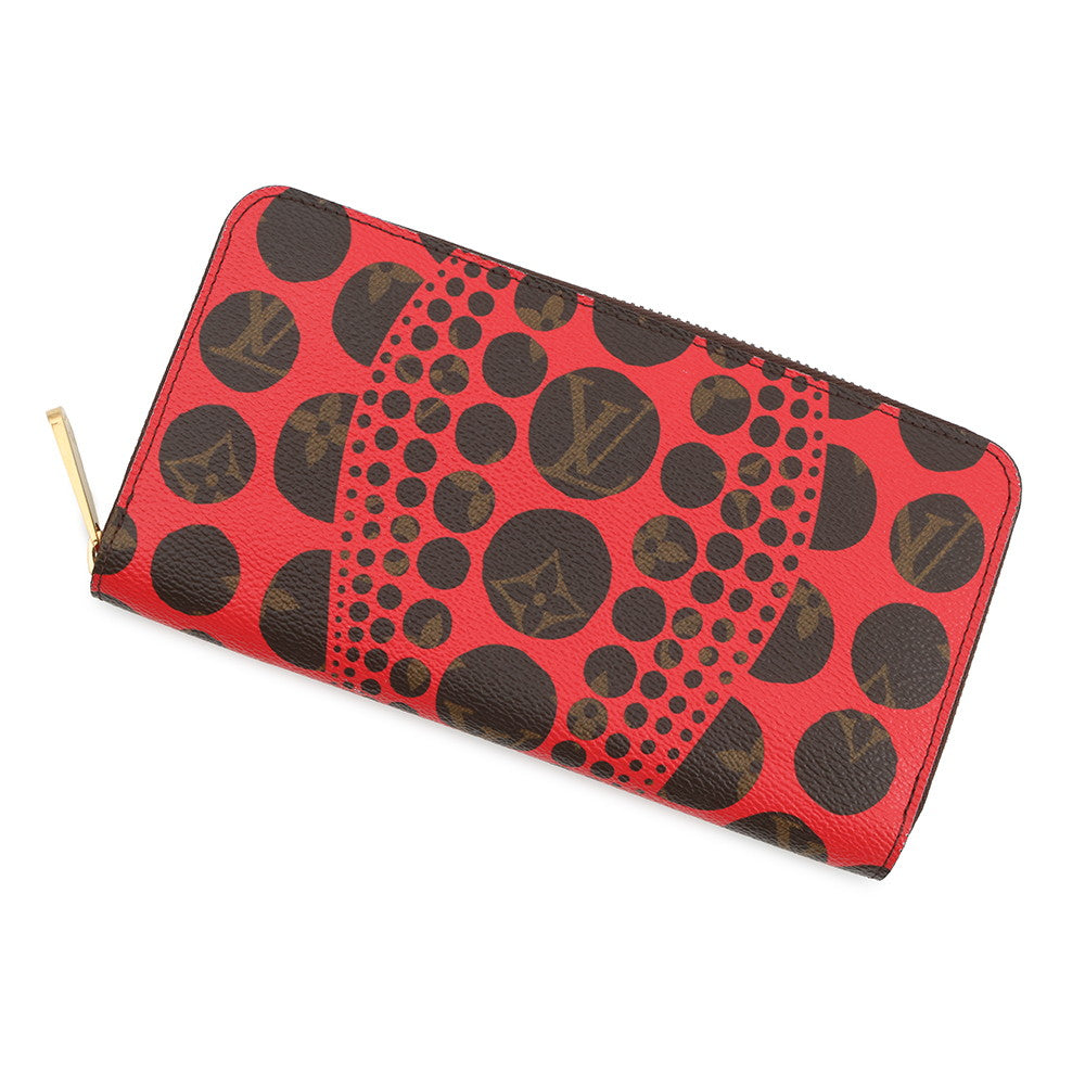LOUIS VUITTON Zippy Wallet RedM60450 Monogram Pumpkin Dot/Yayoi Kusama