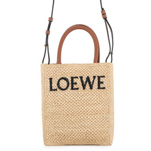 将图像加载到图库查看器中，LOEWE Standard A5 tote Beige/BrownA563S30X05 Raffia Leather

