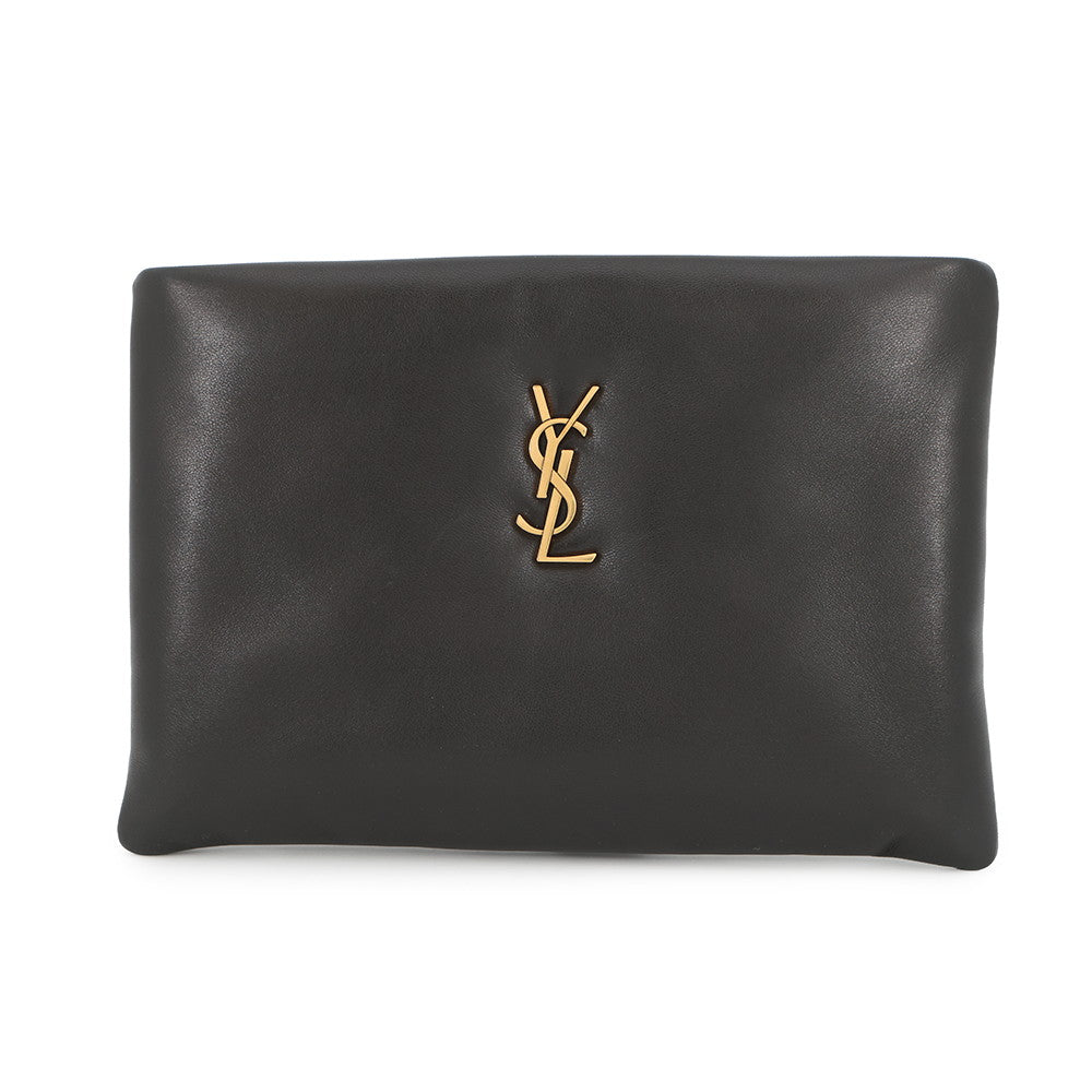 SAINT LAURENT PARIS YSL Logo Calypso Small Pouch Black765025 Leather