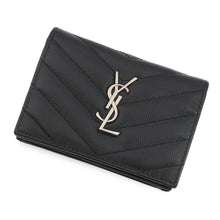 Load image into Gallery viewer, SAINT LAURENT PARIS YSL Logo Bifold Wallet Black504899 Leather
