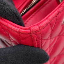 将图像加载到图库查看器中，Dior Lady Dior Cannage 2WAY Handbag Pink Leather Size Medium
