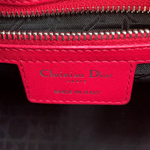 将图像加载到图库查看器中，Dior Lady Dior Cannage 2WAY Handbag Pink Leather Size Medium

