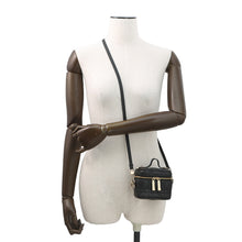 将图像加载到图库查看器中，Dior Cannage 2-Way Vanity Shoulder Pouch Black Leather
