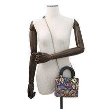 将图像加载到图库查看器中，Dior Lady Dior 2WAY Handbag Multicolor Leather Size Mini
