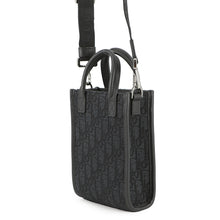 将图像加载到图库查看器中，Dior Oblique Safari North-South 2-Way Shoulder Bag Black2ESWS017YKY Canvas Leather Size Mini
