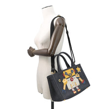 Load image into Gallery viewer, PRADA Canapa 2WAY Tote Bag Robot Navy/Multicolor1BG439 Denim
