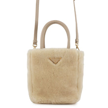 Load image into Gallery viewer, PRADA 2WAY Handbag Beige1BA392 Sheepfur Leather
