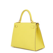 将图像加载到图库查看器中，HERMES Kelly Sellier Lime Epsom Size 28
