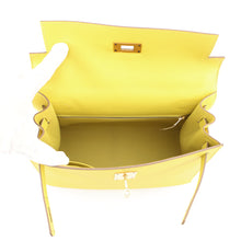 将图像加载到图库查看器中，HERMES Kelly Sellier Lime Epsom Size 28
