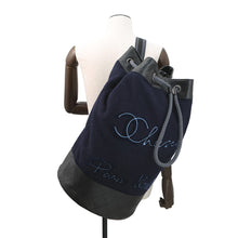 将图像加载到图库查看器中，CHANEL Embroidery One Diary Drawstring Shoulder Bag Navy/BlackA57519 Wool Leather
