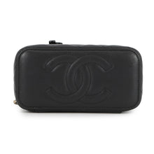 将图像加载到图库查看器中，CHANEL Matelasse Top Handle 2-Way Vanity Bag BlackAP1472 Lambskin
