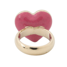 将图像加载到图库查看器中，CHANEL Heart motif ring PinkABA409 Gold Plated Rhinestone
