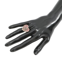 将图像加载到图库查看器中，CHANEL Heart motif ring PinkABA409 Gold Plated Rhinestone
