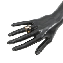 将图像加载到图库查看器中，CHANEL CC logo Ring Black/WhiteABD000 Gold Plated
