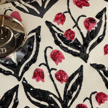 Load image into Gallery viewer, Dior Dior 2-way Bag for Women, Beaded White/Pink/Black Leather Rhinestone Size Small
