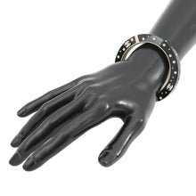 将图像加载到图库查看器中，CHANEL Rhinestone Bangle Black Metal
