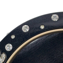 将图像加载到图库查看器中，CHANEL Rhinestone Bangle Black Metal
