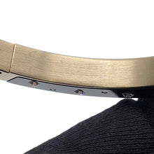 将图像加载到图库查看器中，CHANEL Rhinestone Bangle Black Metal
