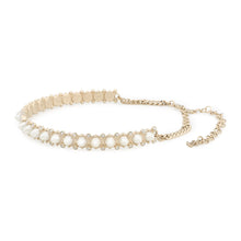 将图像加载到图库查看器中，CHANEL Pearl Studded Choker Champagne Gold/WhiteAB7624 Metal Faux Pearl Rhinestone
