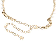 将图像加载到图库查看器中，CHANEL Pearl Studded Choker Champagne Gold/WhiteAB7624 Metal Faux Pearl Rhinestone
