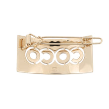 将图像加载到图库查看器中，CHANEL COCO Barrette Champagne Gold/Pink Metal Rhinestone
