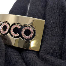 将图像加载到图库查看器中，CHANEL COCO Barrette Champagne Gold/Pink Metal Rhinestone
