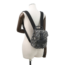 将图像加载到图库查看器中，Dior Gallop Oblique Jacquard Backpack Beige/Black1ADBA011YKY Canvas Leather
