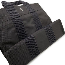 将图像加载到图库查看器中，HERMES Her Line Tote Gray Nylon Canvas Size PM
