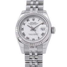 将图像加载到图库查看器中，ROLEX Datejust W26mm Stainless Steel K18WG White Dial179174
